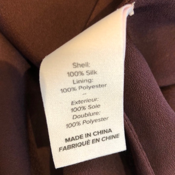 NWT Cinq a Sept silk lotus dress in rum raisin. M - Picture 8 of 8